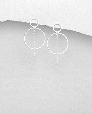 706-29298 - Wholesale 925 Sterling Silver Circle Push-Back Earrings