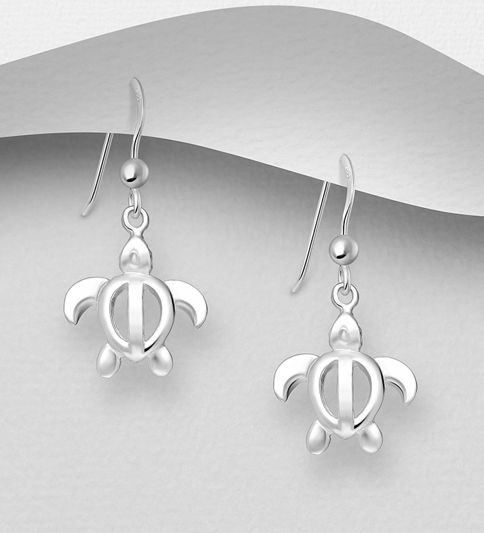 706-29313 - Wholesale 925 Sterling Silver Turtle Hook Earrings
