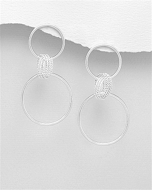 706-29508 - Wholesale 925 Sterling Silver Circle Push-Back Earrings
