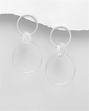 706-29508 - Wholesale 925 Sterling Silver Circle Push-Back Earrings