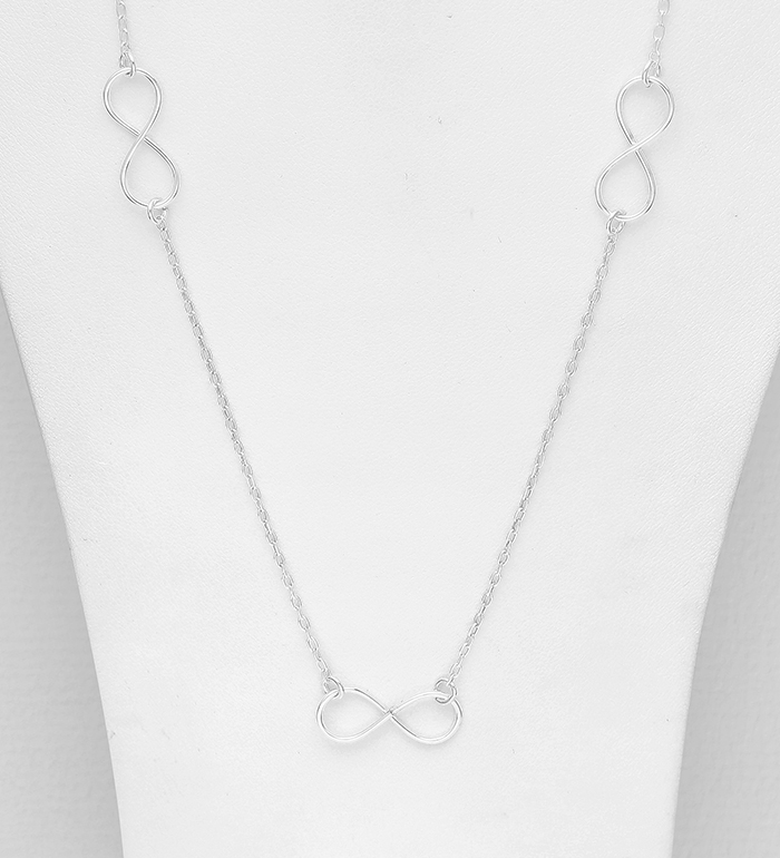 706-29509 - Wholesale 925 Sterling Silver Long Infinity Necklace