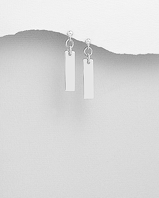 706-29555 - Wholesale 925 Sterling Silver Engravable Push-Back Earrings
