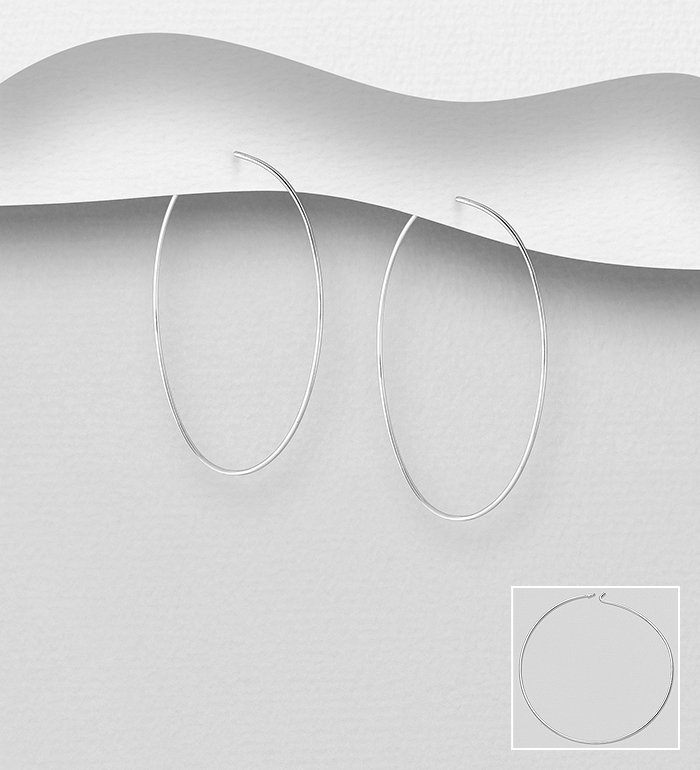 706-29581 - Wholesale 925 Sterling Silver Wire Hoop Earrings