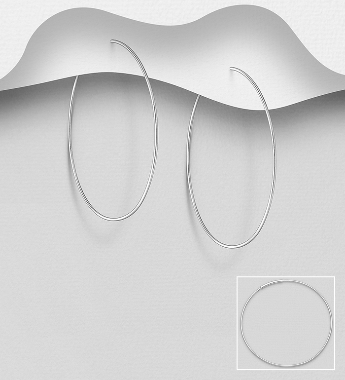 706-29582 - Wholesale 925 Sterling Silver Wire Hoop Earrings