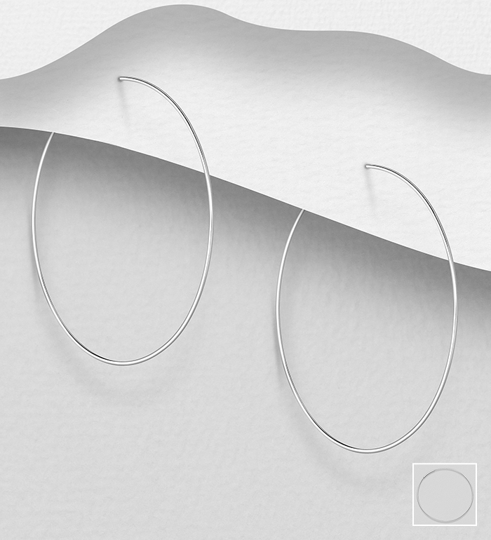 706-29583 - Wholesale 925 Sterling Silver Wire Hoop Earrings