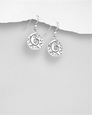 706-29663 - Wholesale 925 Sterling Silver Oxidized Hook Earrings