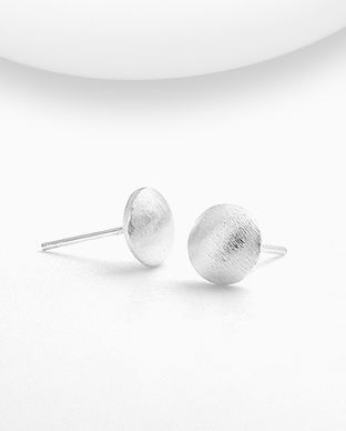 706-29740 - Wholesale 925 Sterling Silver Matte Circle Push-Back Earrings