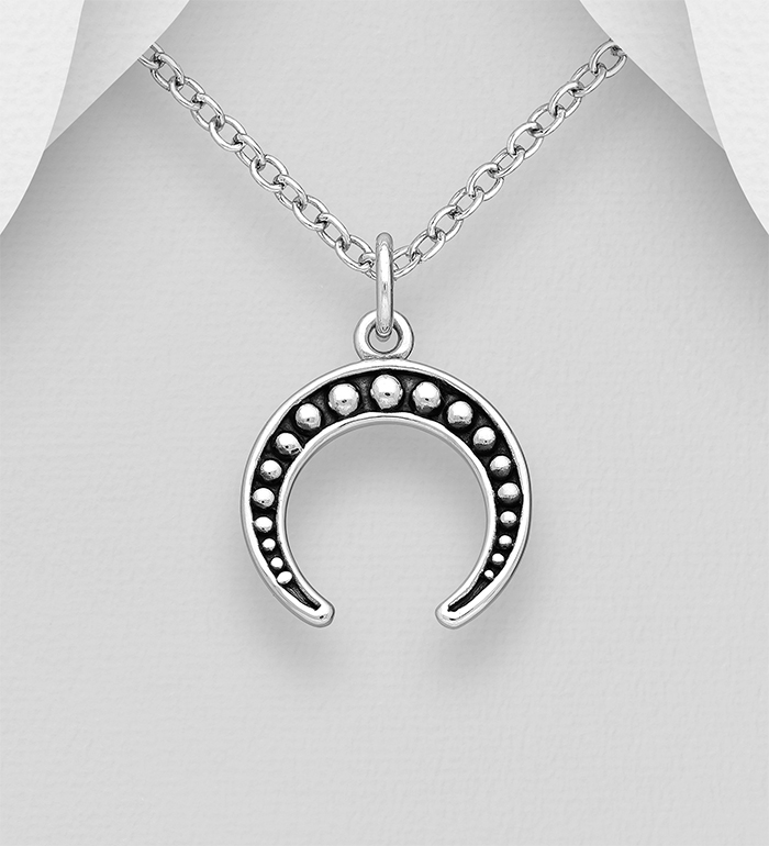 706-29835 - Wholesale 925 Sterling Silver Oxidized Horn Pendant