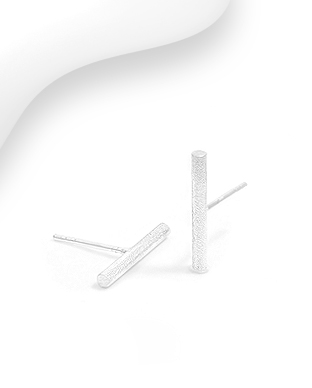 706-29874 - Wholesale 925 Sterling Silver Matte Bar Push-Back Earrings