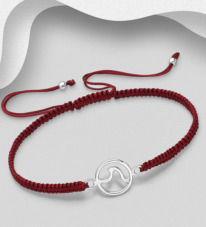 706-30138 - Wholesale 925 Sterling Silver Wave Adjustable Thread Bracelet
