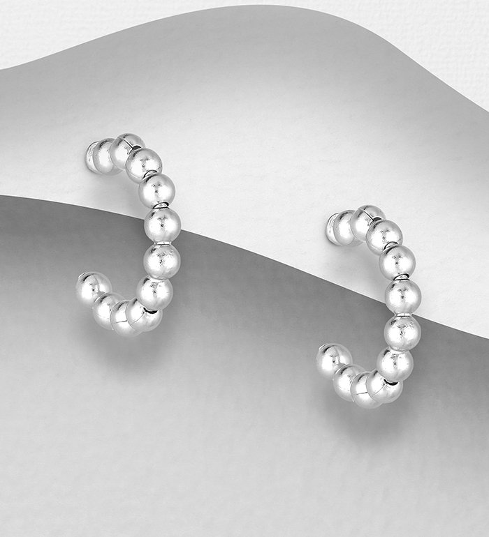 706-31014 - Wholesale 925 Sterling Silver Ball Push-Back Earrings