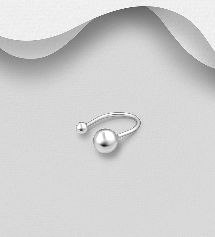 706-31366 - Wholesale 925 Sterling Silver Ball Ear Cuff
