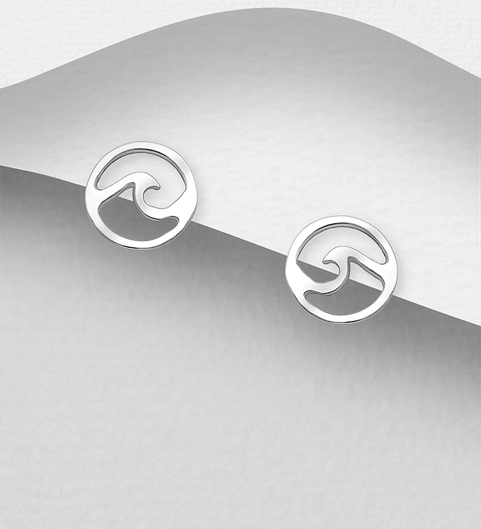 706-31595 - Wholesale 925 Sterling Silver Wave Push-Back Earrings