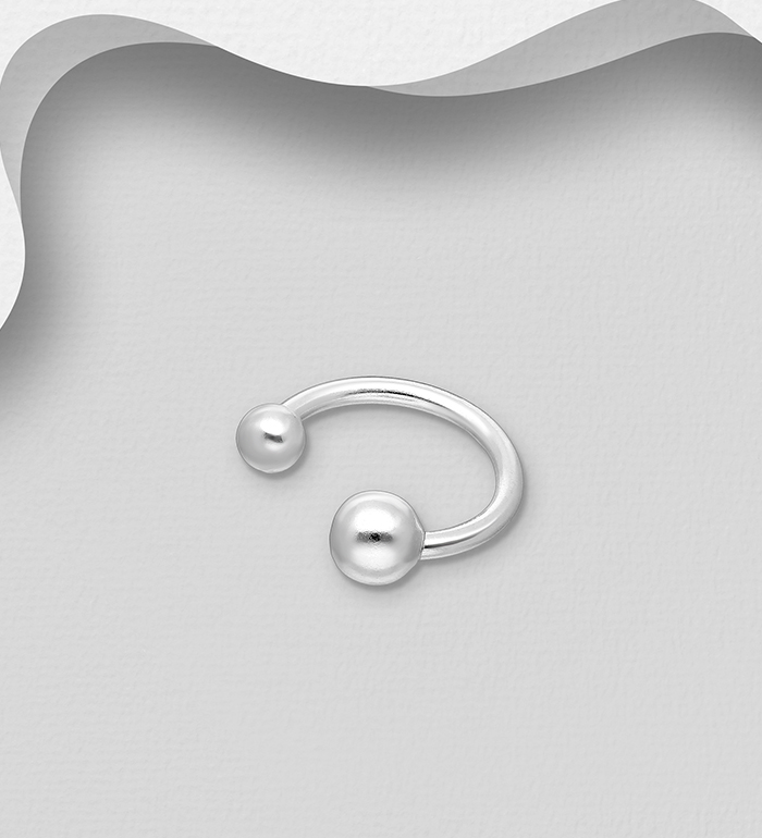 706-31656 - Wholesale 925 Sterling Silver Ball Ear Cuff
