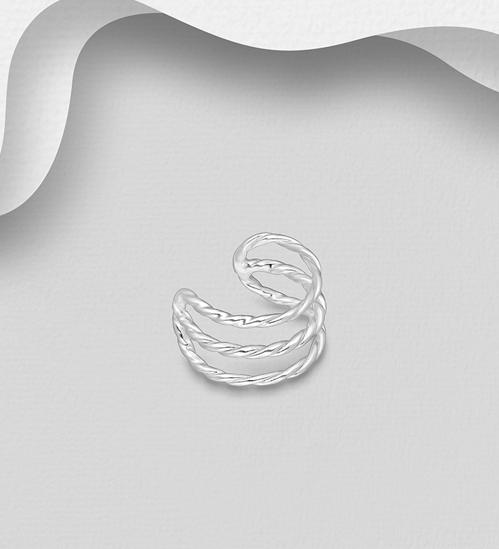 706-31659 - Wholesale 925 Sterling Silver Layered Ear Cuff