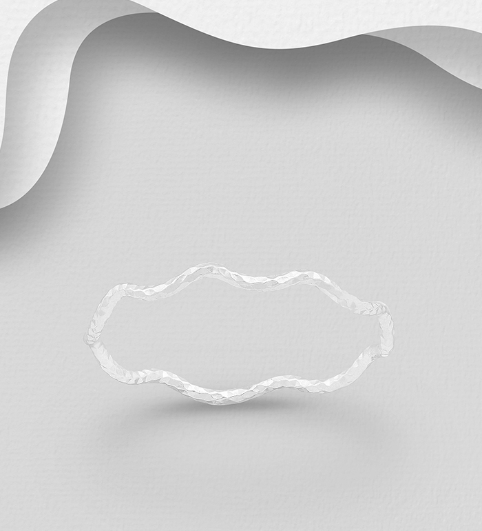 706-31818 - Wholesale 925 Sterling Silver Band Ring, 2 mm Wide