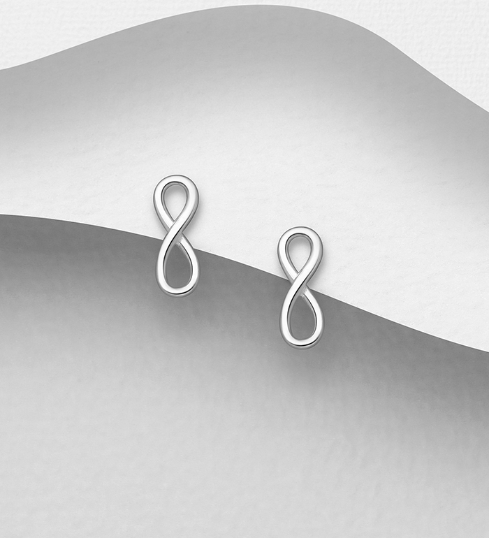 706-31935 - Wholesale 925 Sterling Silver Infinity Push-Back Earrings