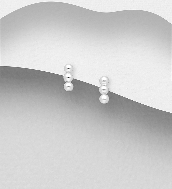 706-32049 - Wholesale 925 Sterling Silver Ball Push-Back Earrings