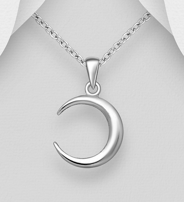 706-33284 - Wholesale 925 Sterling Silver Moon Pendant