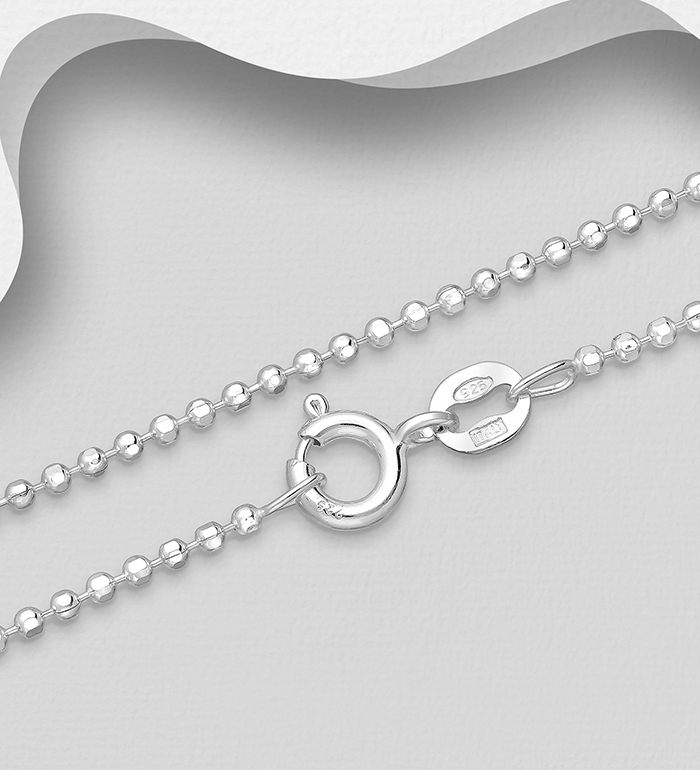 706-33618 - Italian Delight - Wholesale 925 Sterling Silver Chain, 1.5 mm Wide, Made in Italy.