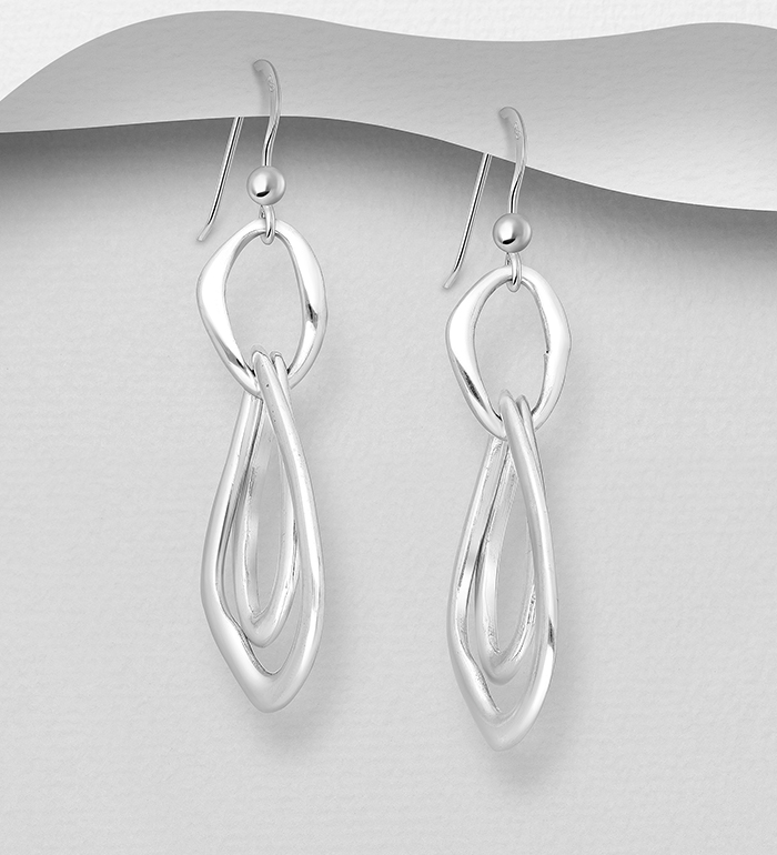 706-3779 - Wholesale 925 Sterling Silver Hoop links Hook Earrings