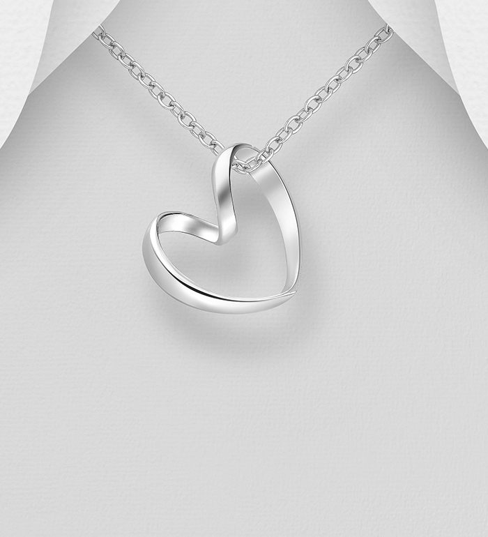 706-5210 - Wholesale 925 Sterling Silver Heart Pendant