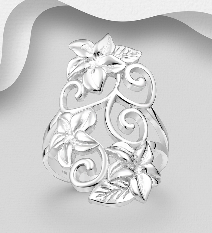 706-6859 - Wholesale 925 Sterling Silver Flower Ring