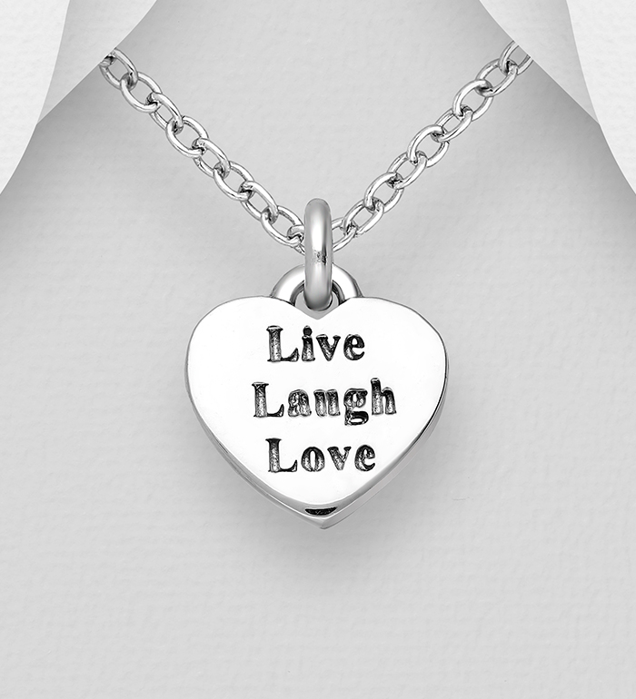 706-9934 - Wholesale 925 Sterling Silver Live Laugh Love Pendant