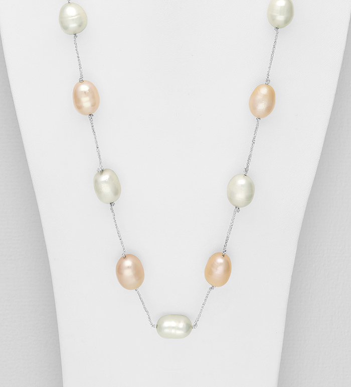 727-4342 - Wholesale Long Necklace Beaded With Fresh Water Pearls