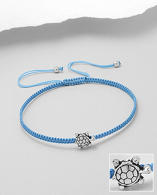 727-4378 - Wholesale Zinc Adjustable Bracelet Featuring Turtle Charm