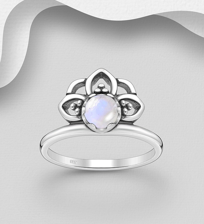 781-5552 - Wholesale 925 Sterling Silver Ring, Decorated with Various Gemstones
