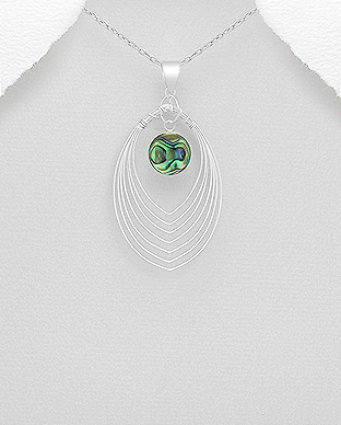 789-3395 - Wholesale 925 Sterling Silver Pendant Decorated With Shell
