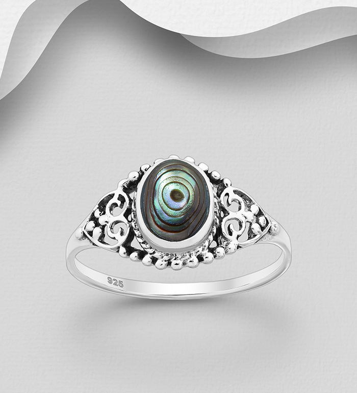 789-3535 - Wholesale 925 Sterling Silver Ring Decorated With Shell