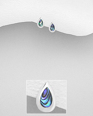 789-3551 - Wholesale 925 Sterling Silver Push-Back Earrings Decorated With Shell