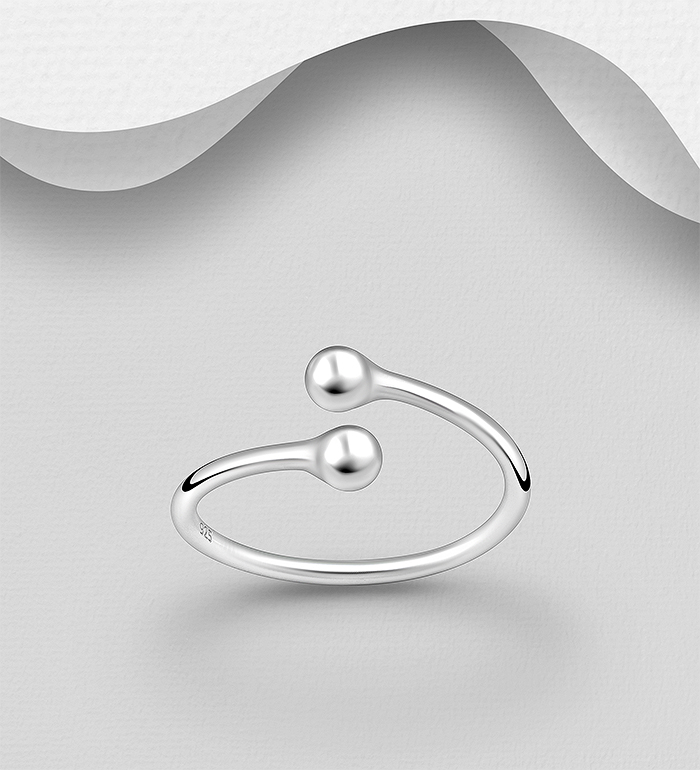 792-449 - Wholesale 925 Sterling Silver Adjustable Ball Toe Ring