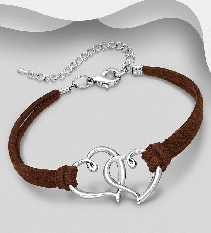 890-3198 - Wholesale White Base Heart Bracelet