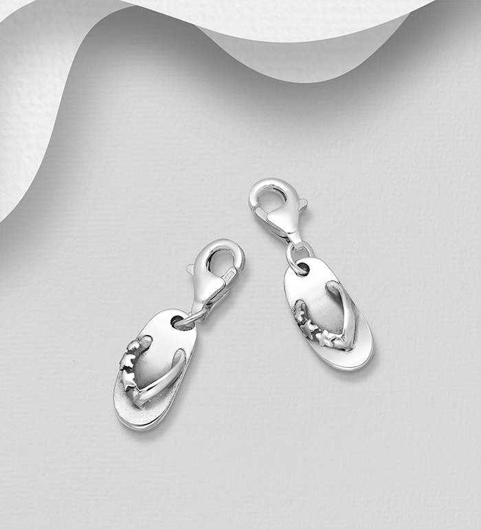 983-127 - Wholesale 925 Sterling Silver Flip Flop and Sandal Charm
