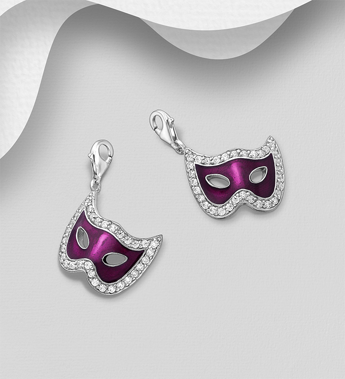 983-620 - Wholesale 925 Sterling Silver Mask Charm